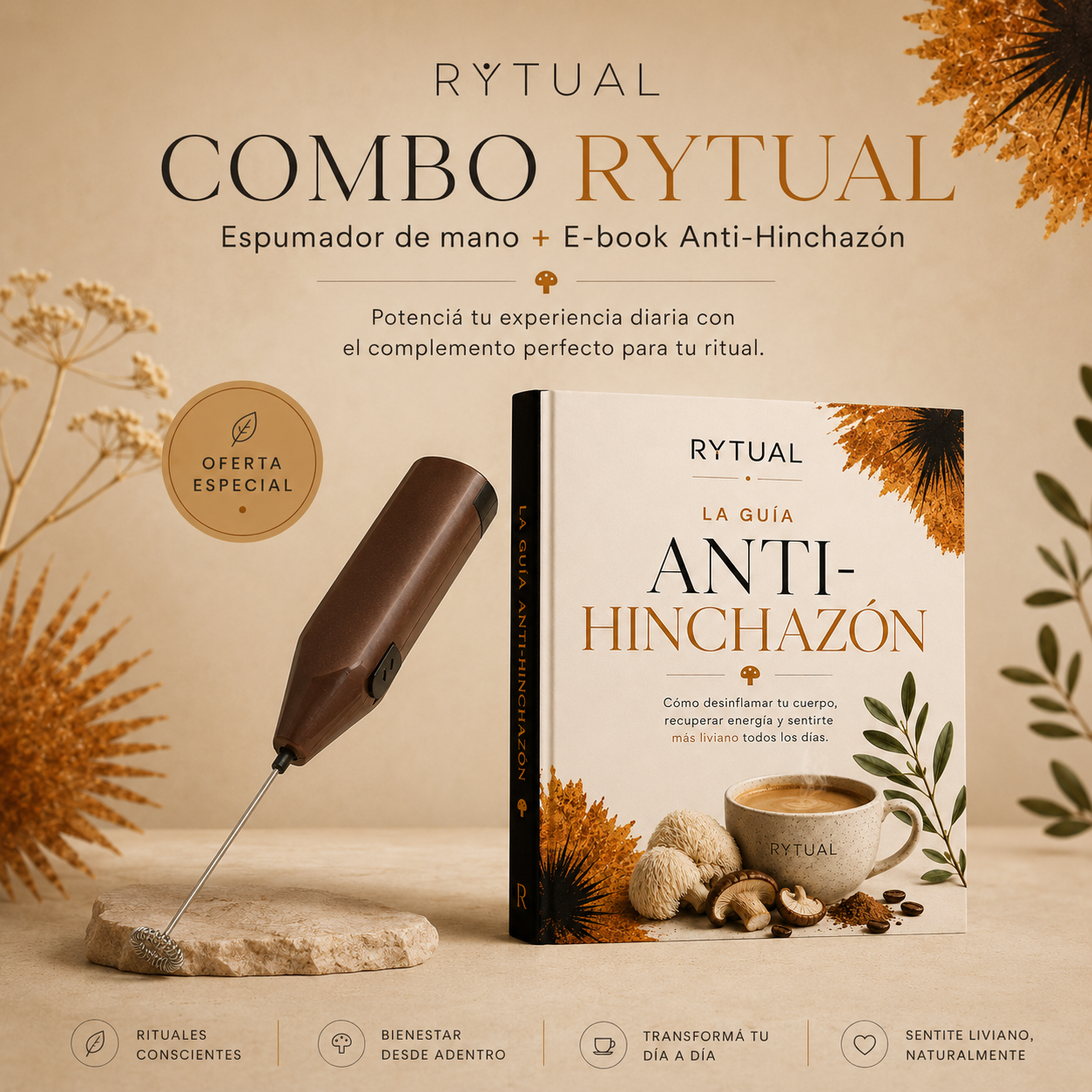 Batidor Eléctrico RYTUAL® + EBOOK “La Guía Anti-Hinchazón”